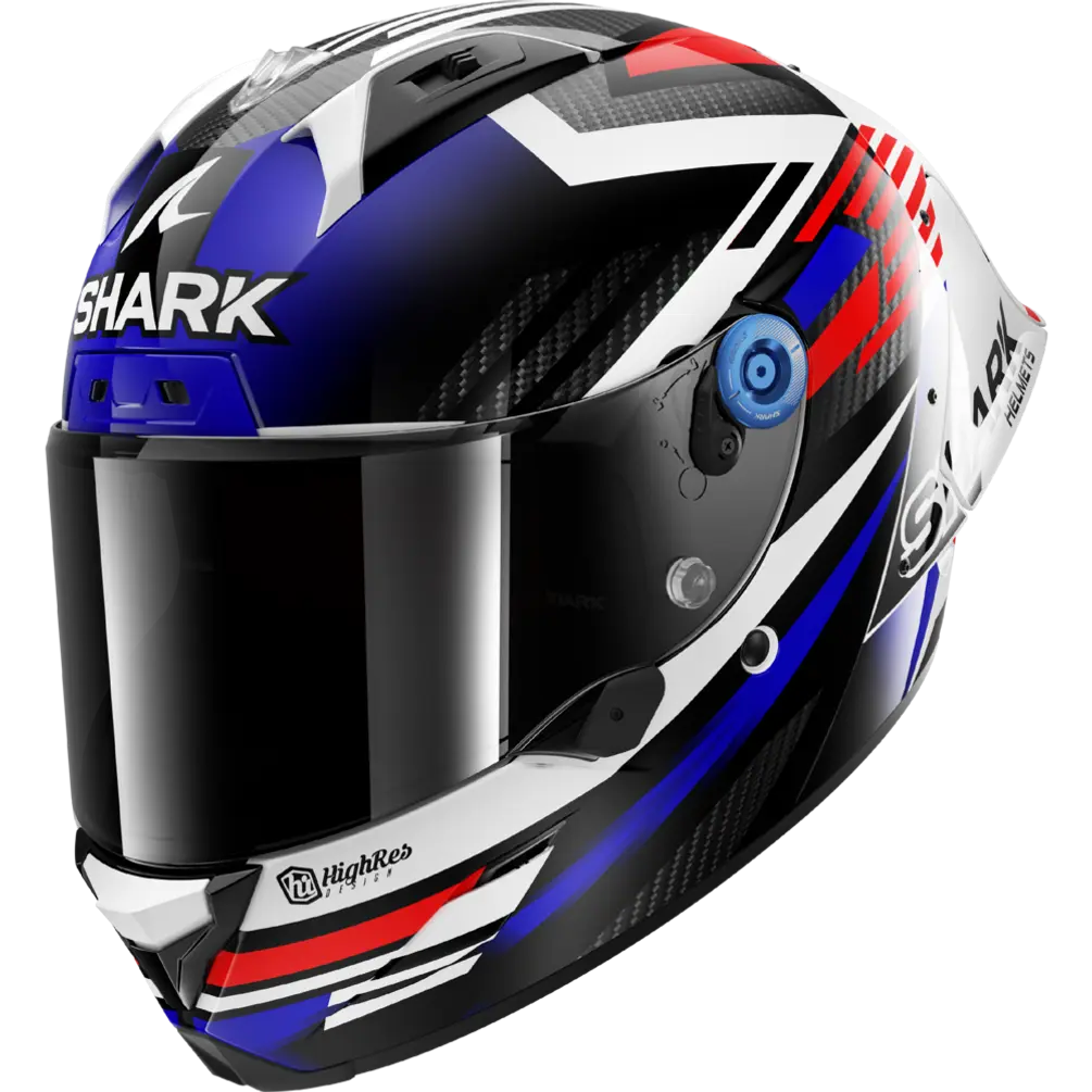 Shark Aeron GP Carbon FIM Racing #1 Firstlap Carbon Blue Red (DBR