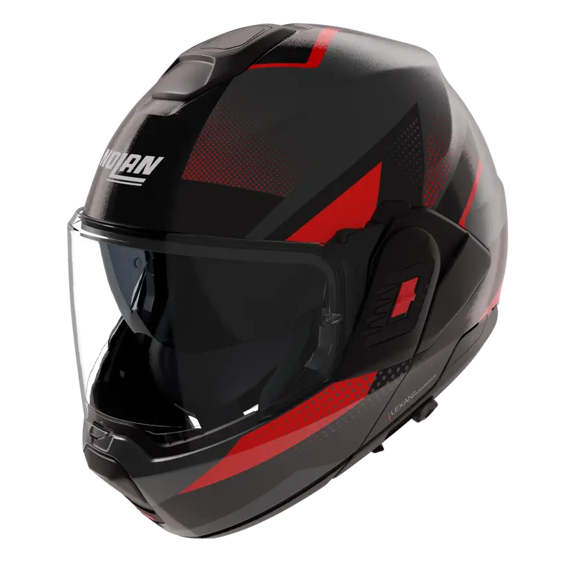 nolan 121 helmet (Clip Retention) N120-1 CICLONE Lava Grey / Black / Red 364 Size:L56 Stealth Angel Survival end colour options like Bell Custom 500 Rally