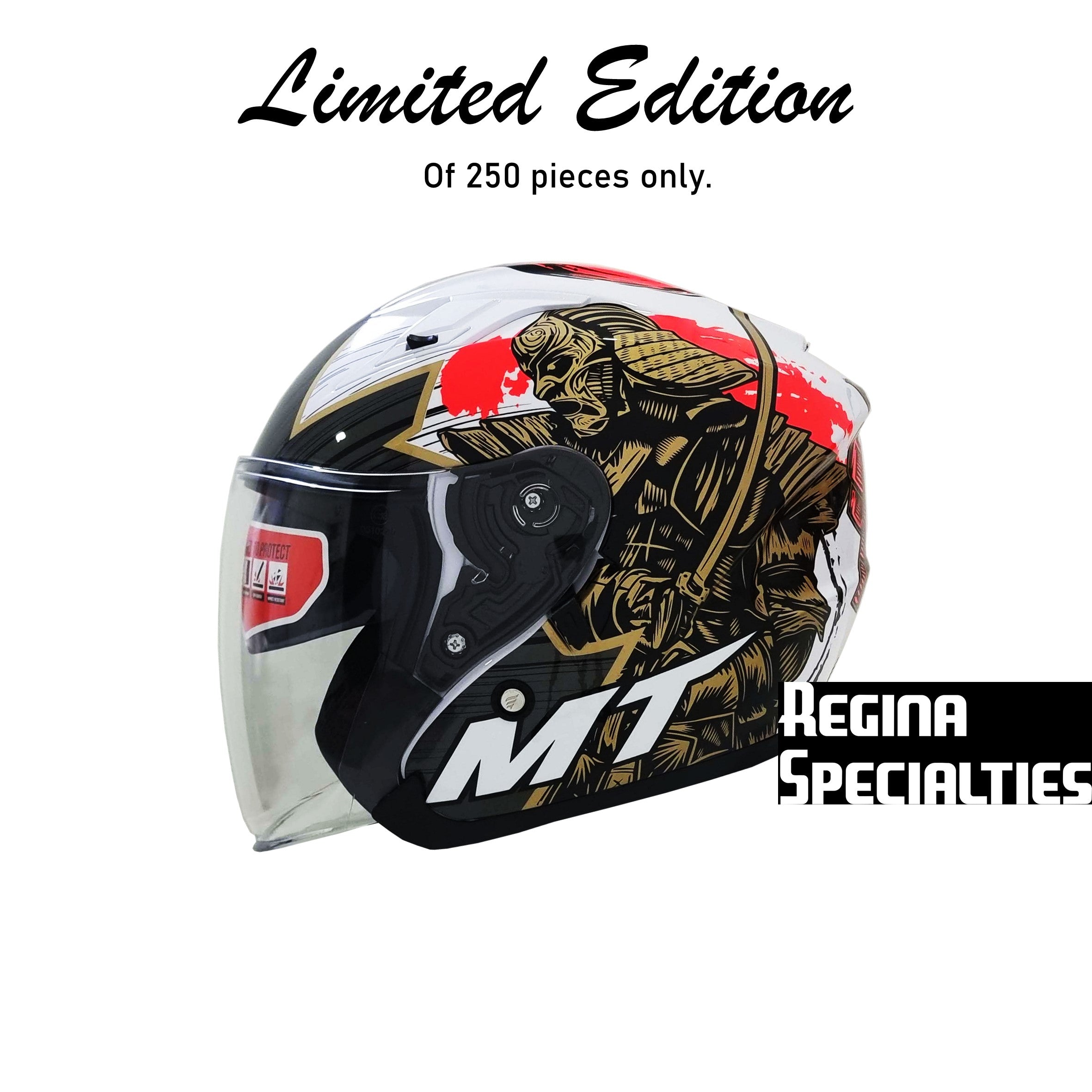 Limited Edition] MT Helmets Avenue SV Bushido Gloss white Helmet (Sam – Regina Specialties