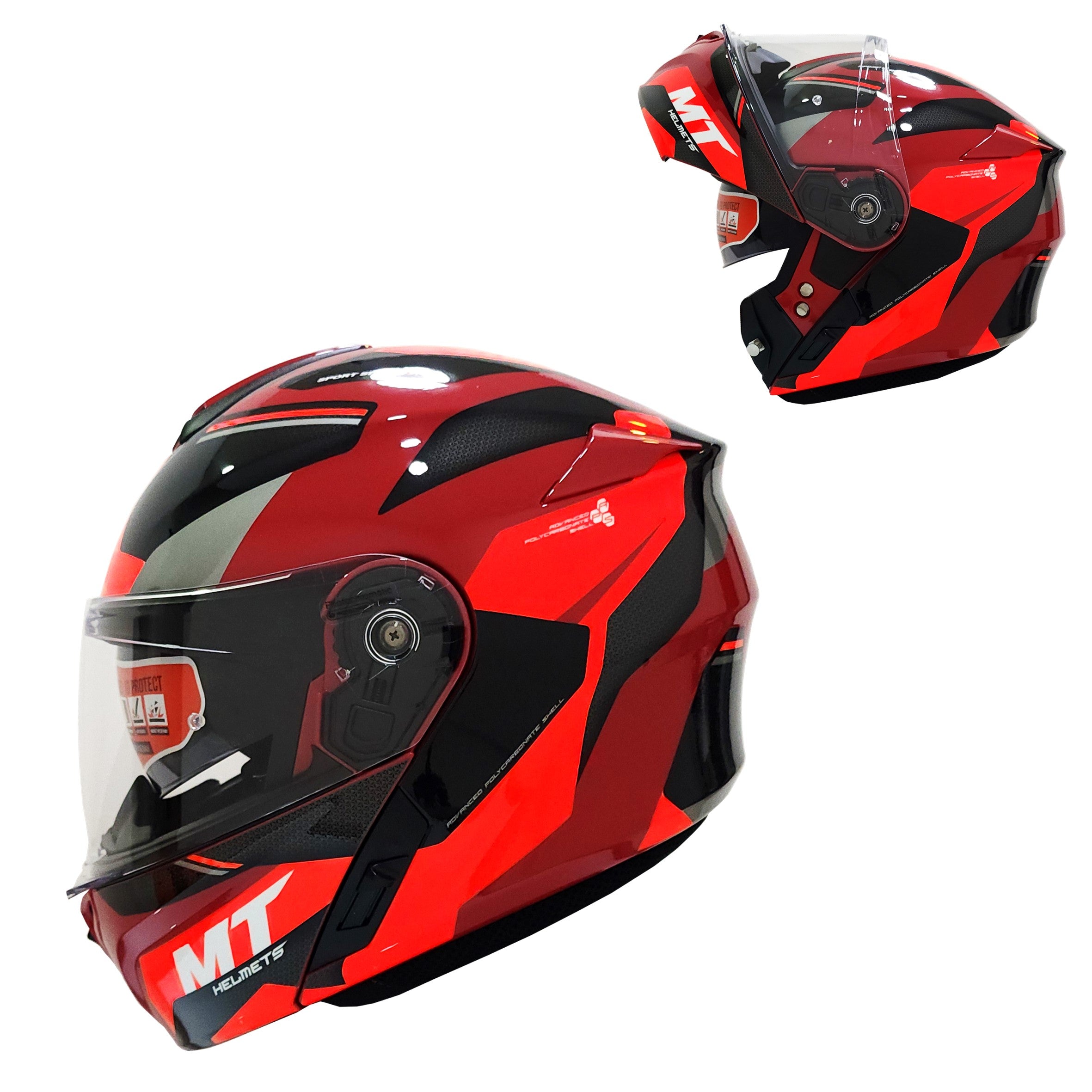 MT Helmets Storm SV ST-One E5 Gloss Fluor Red – Regina Specialties