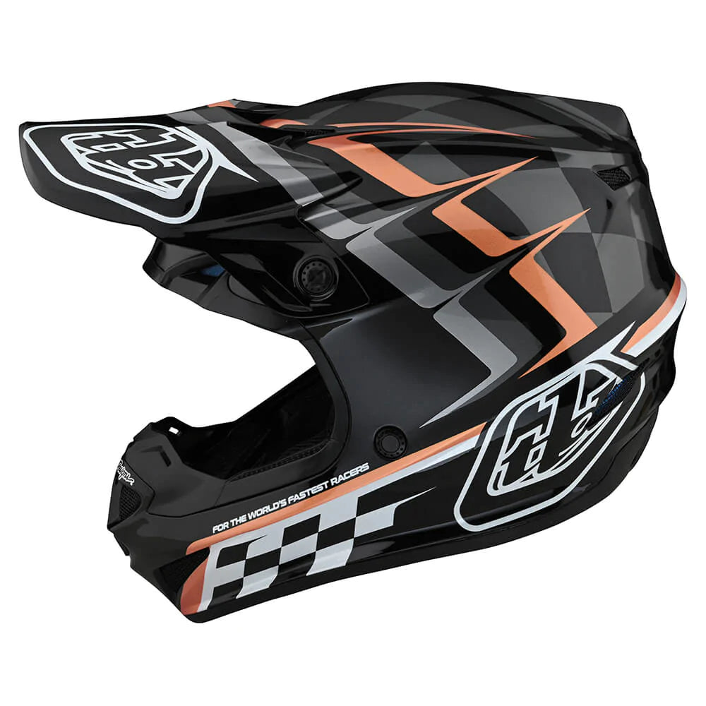 Troy Lee Designs SE4 Polyacrylite Helmet W MIPS Warped Black Copper Regina Specialties