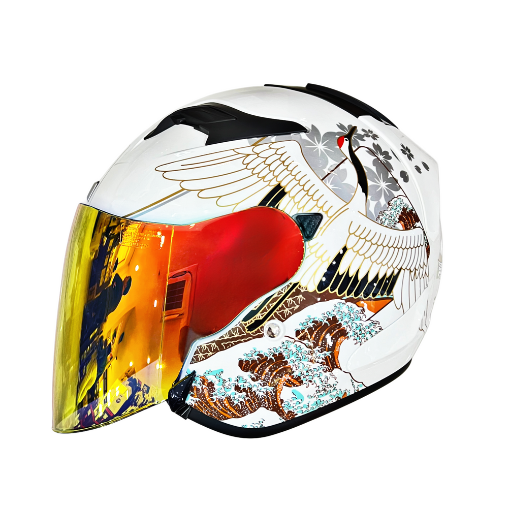[Limtited Edition] Astone DJR Helmet Crane Gloss White BM19