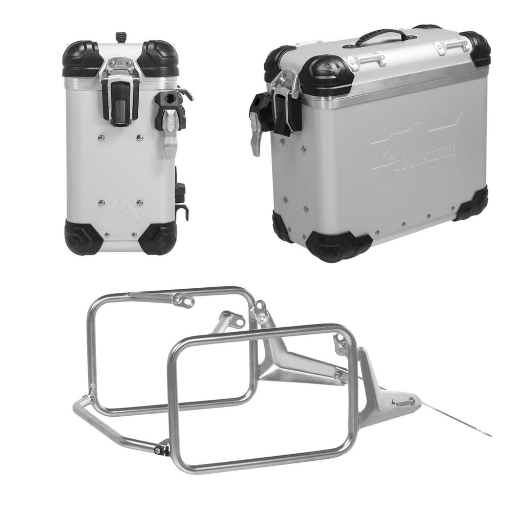Touratech Silver Motorcycle aluminium pannier system ZEGA Evo for BMW R 1300 GS 45L (01-035-6821-0)