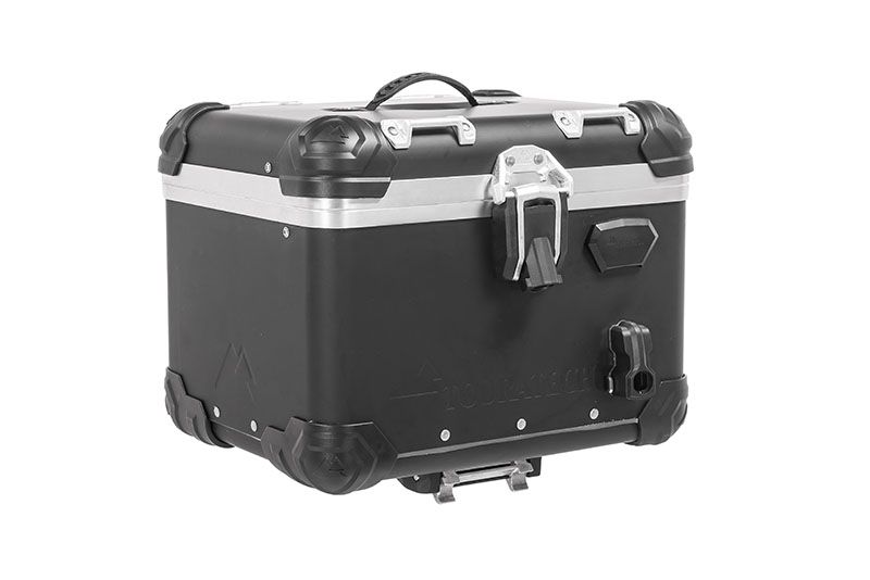Touratech Motorcycle aluminium topcase ZEGA Evo And-Black, 38 litres with Rapid Trap (01-050-6077-0)