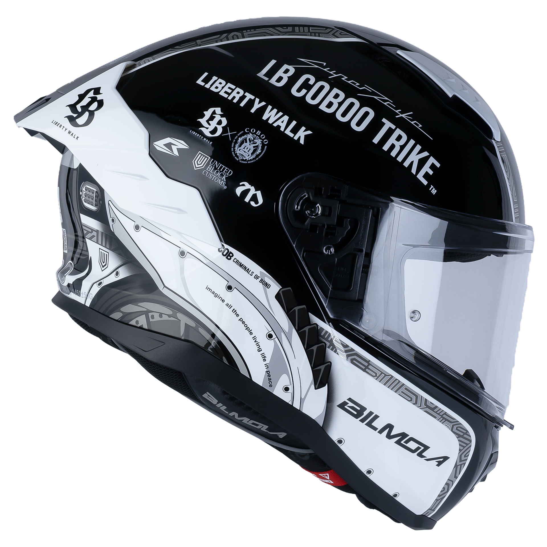 Bilmola Nex R x Liberty Walk - COBOO TRIKE Black/White Helmet LBWK