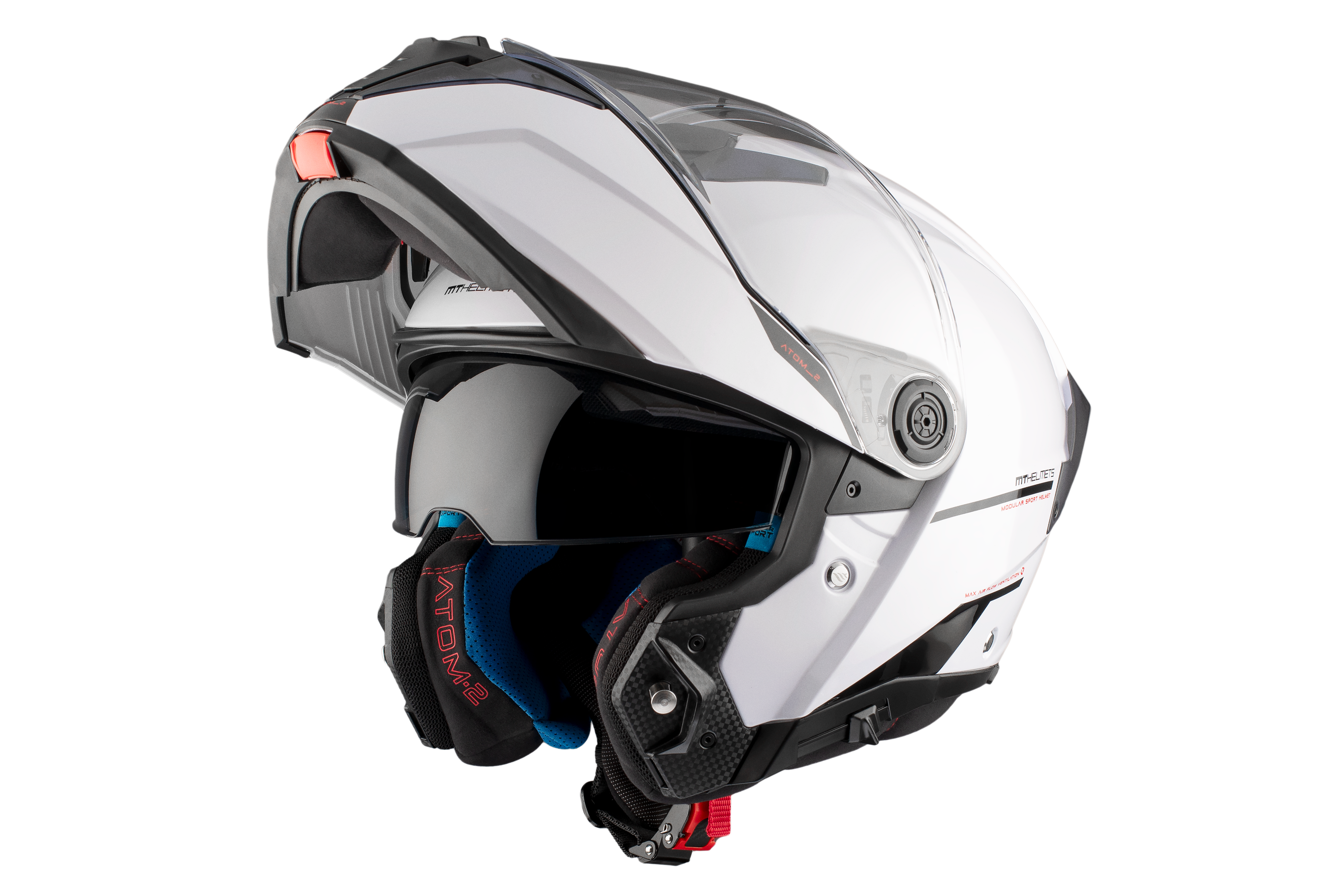 MT Helmets Atom 2 SV Solid A0 Gloss White Helmet