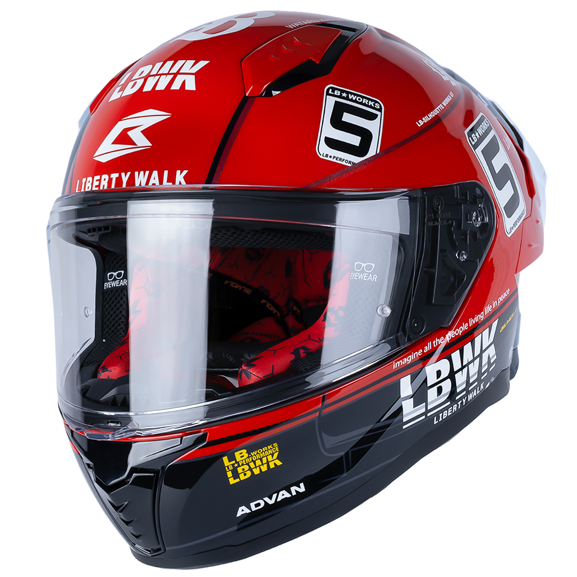 Bilmola Nex R x Liberty Walk - Super Silhouette RED Helmet LBWK