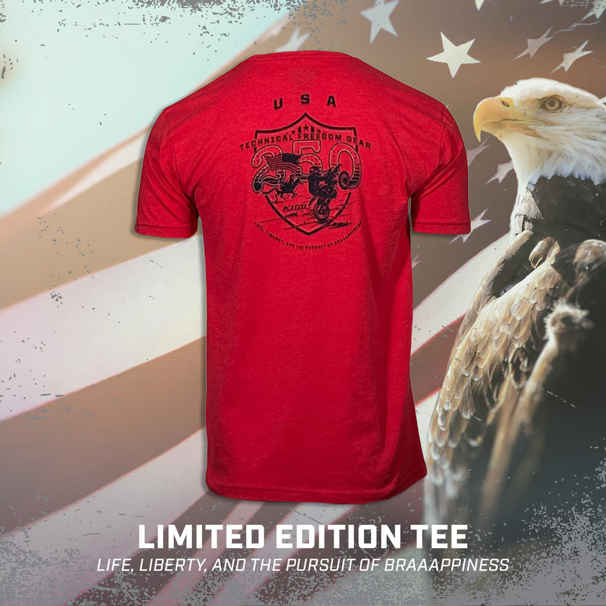 Klim Pursuit of Braaappiness Tee Classic Red - Dress Blues