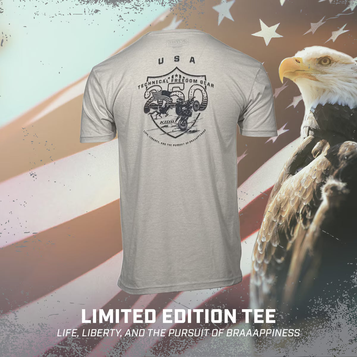 Klim Pursuit of Braaappiness Tee Heathered Gray - Dress Blues