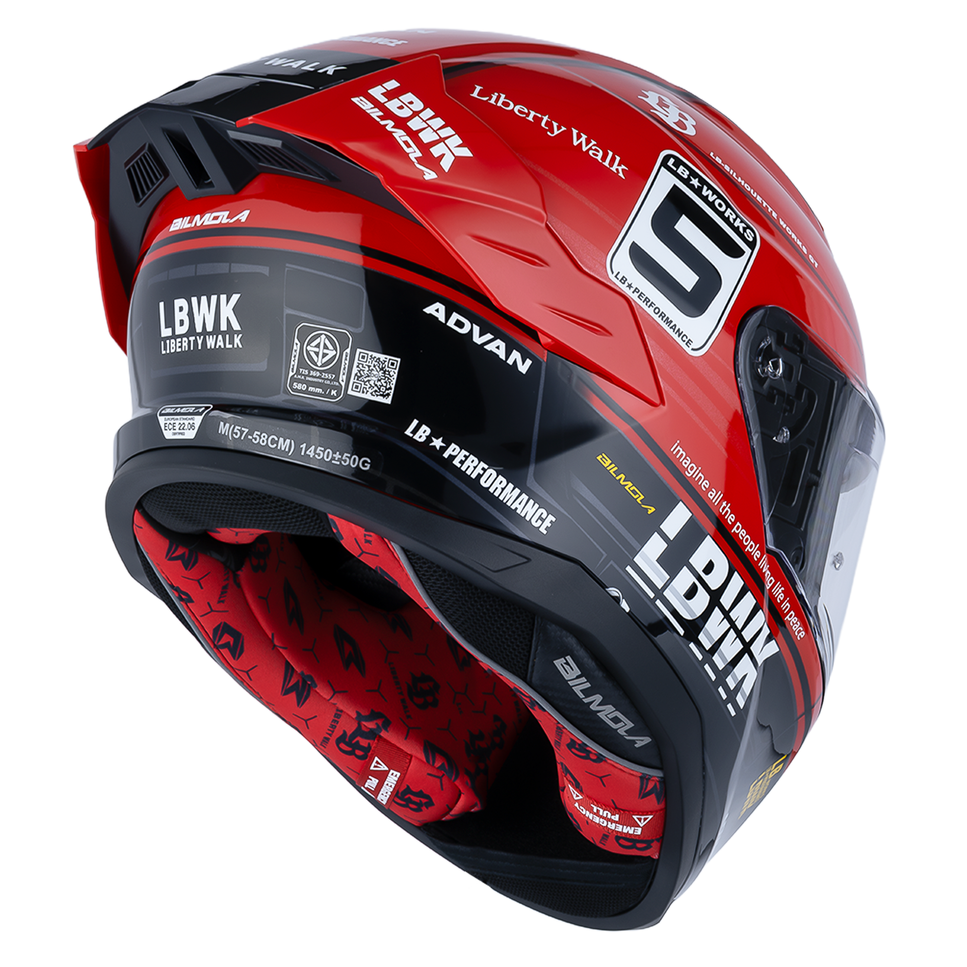 Bilmola Nex R x Liberty Walk - Super Silhouette RED Helmet LBWK