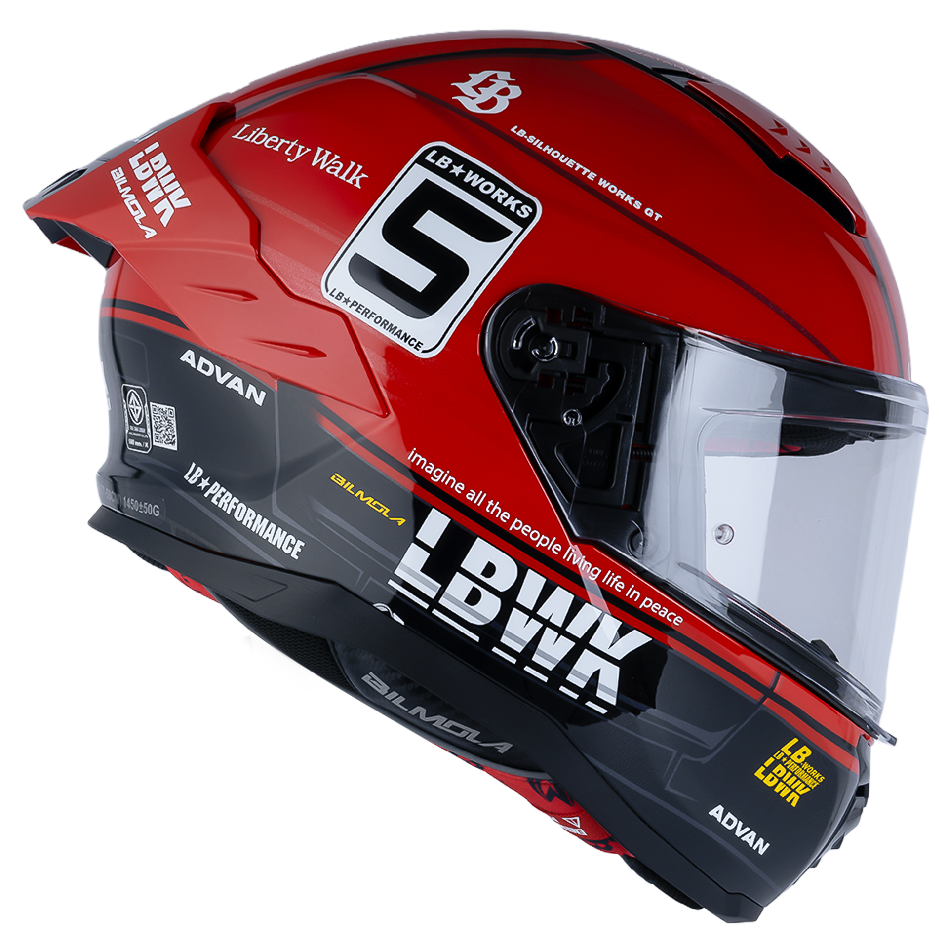 Bilmola Nex R x Liberty Walk - Super Silhouette RED Helmet LBWK