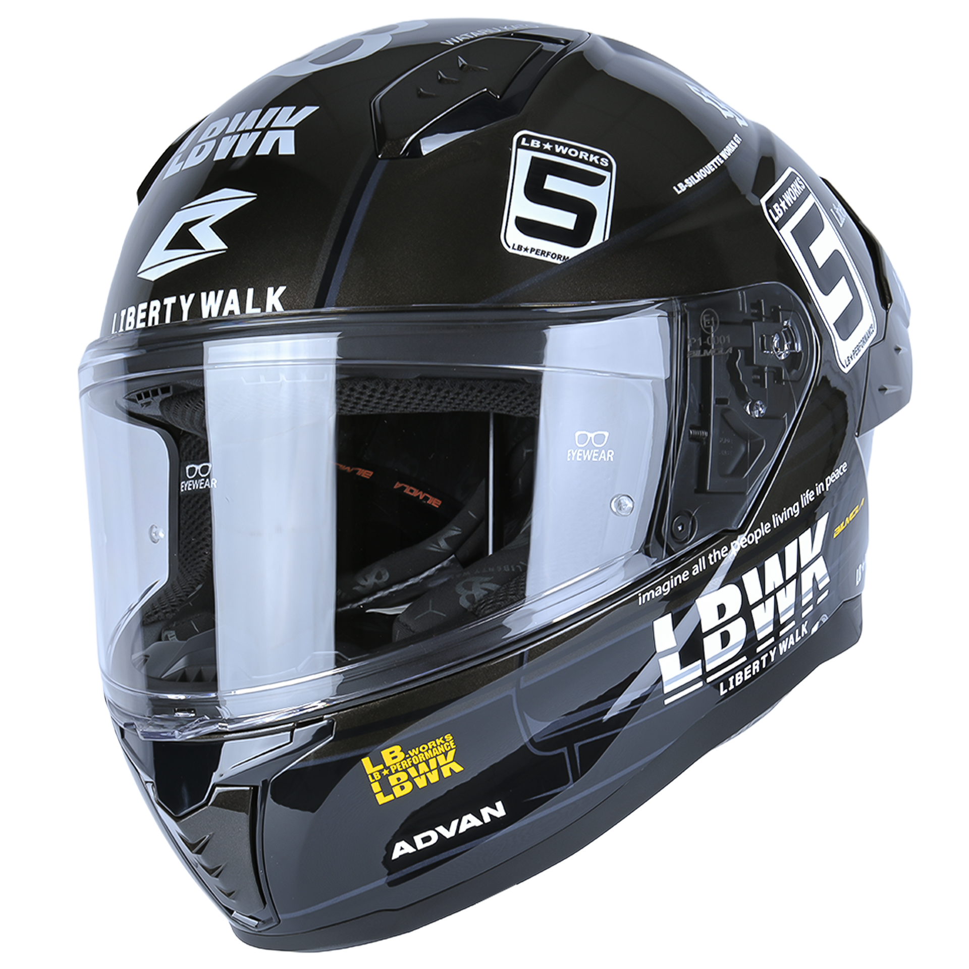 Bilmola Nex R x Liberty Walk - Super Silhouette BLACK Helmet LBWK
