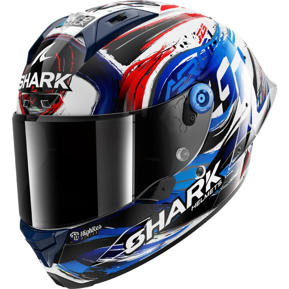 Shark Aeron GP FIM Racing #1 Replica Zarco Signature White Black Blue (WKB)