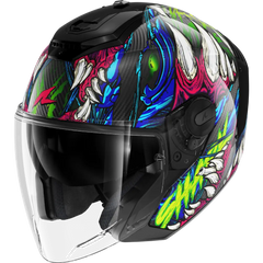 Shark RS Jet Carbon Shaytan Black Green Violet Helmet (KGV)