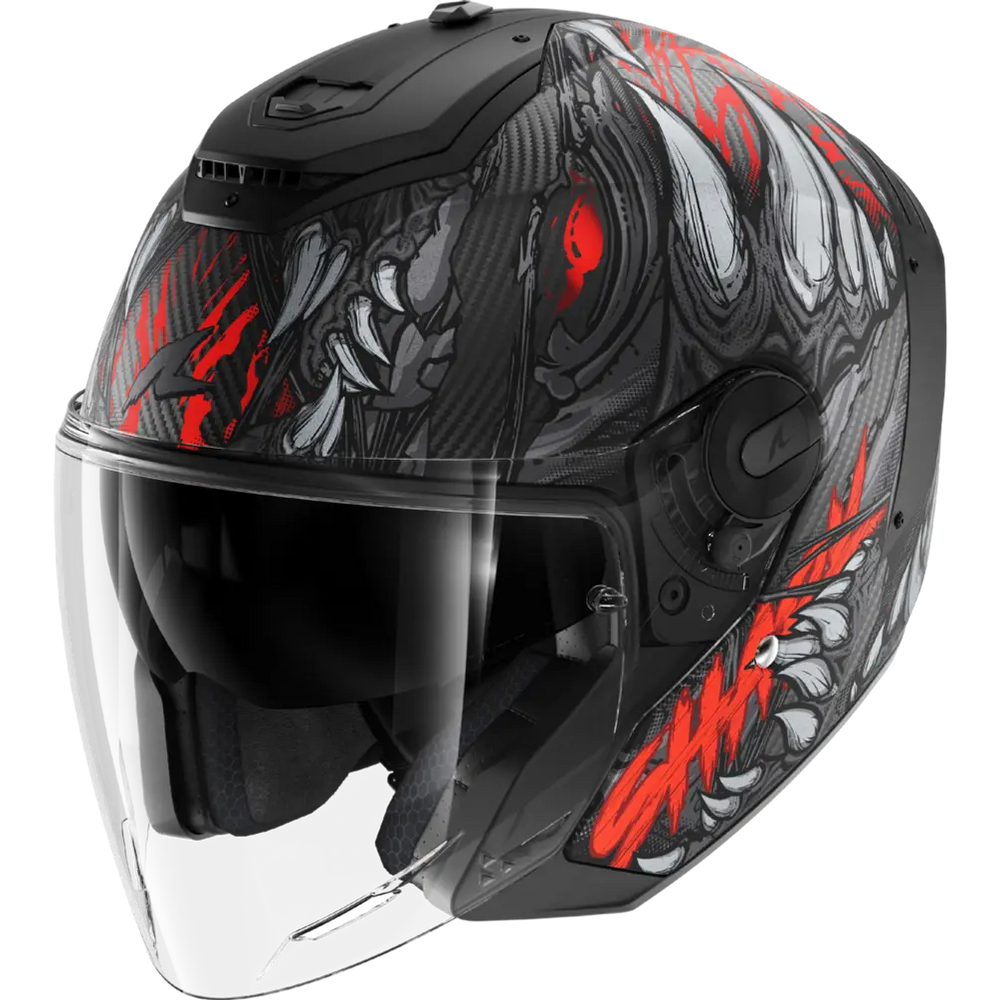 Shark RS Jet Carbon Shaytan Black/Red /Grey Helmet (KRA)