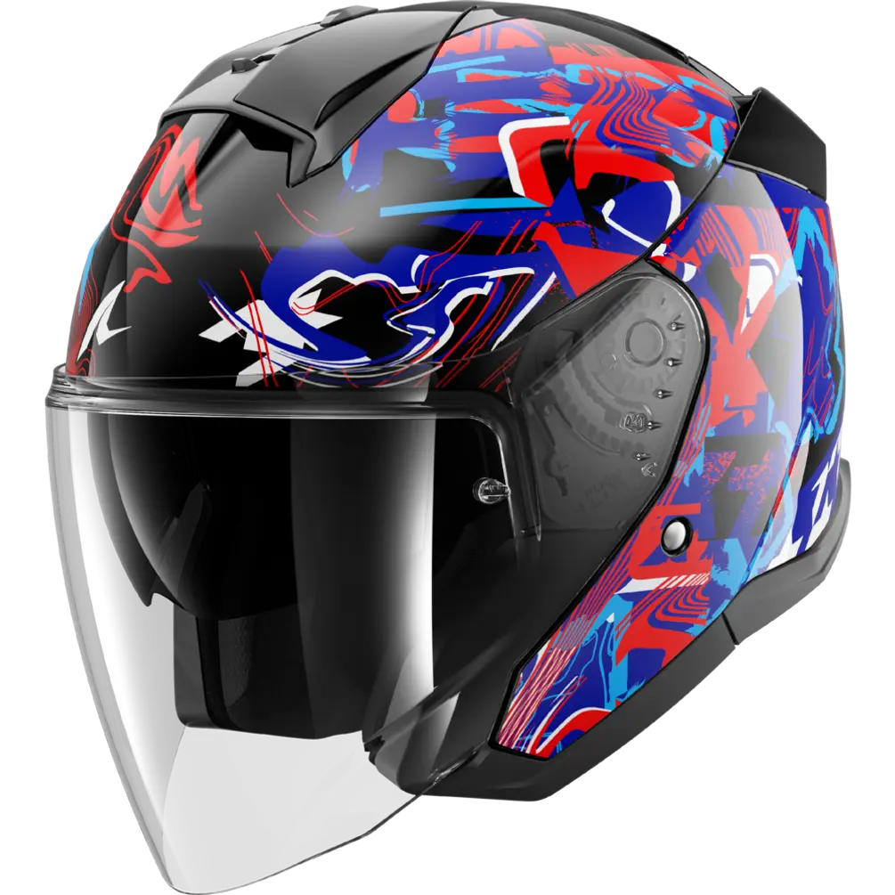 Shark Skwal Jet PRANZ Black/Blue/Red Helmet (KBR)