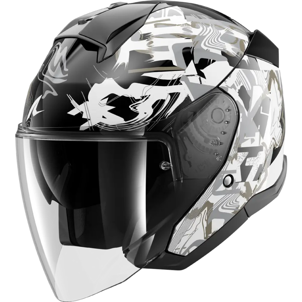 Shark Skwal Jet PRANZ Black/White/Gold Helmet (KWQ)
