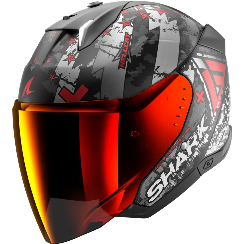 Shark Skwal i3 Jet Hellcat Matt Black Chrome Red Helmet (KUR)
