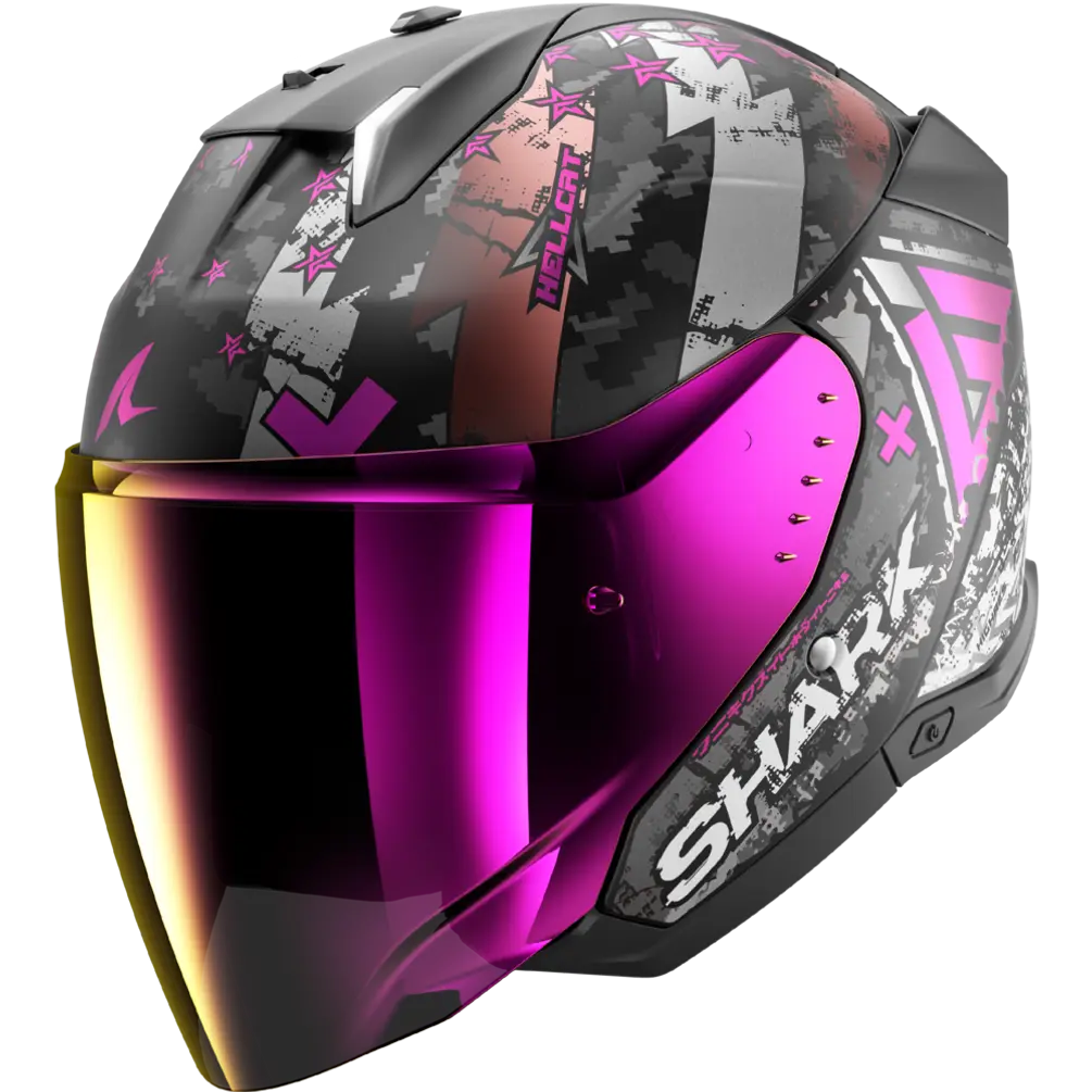 Shark Skwal i3 Jet Hellcat Matt Black Chrome Purple Helmet (KUV)