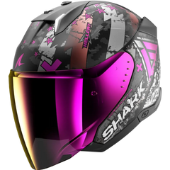 Shark Skwal i3 Jet Hellcat Matt Black Chrome Purple Helmet (KUV)