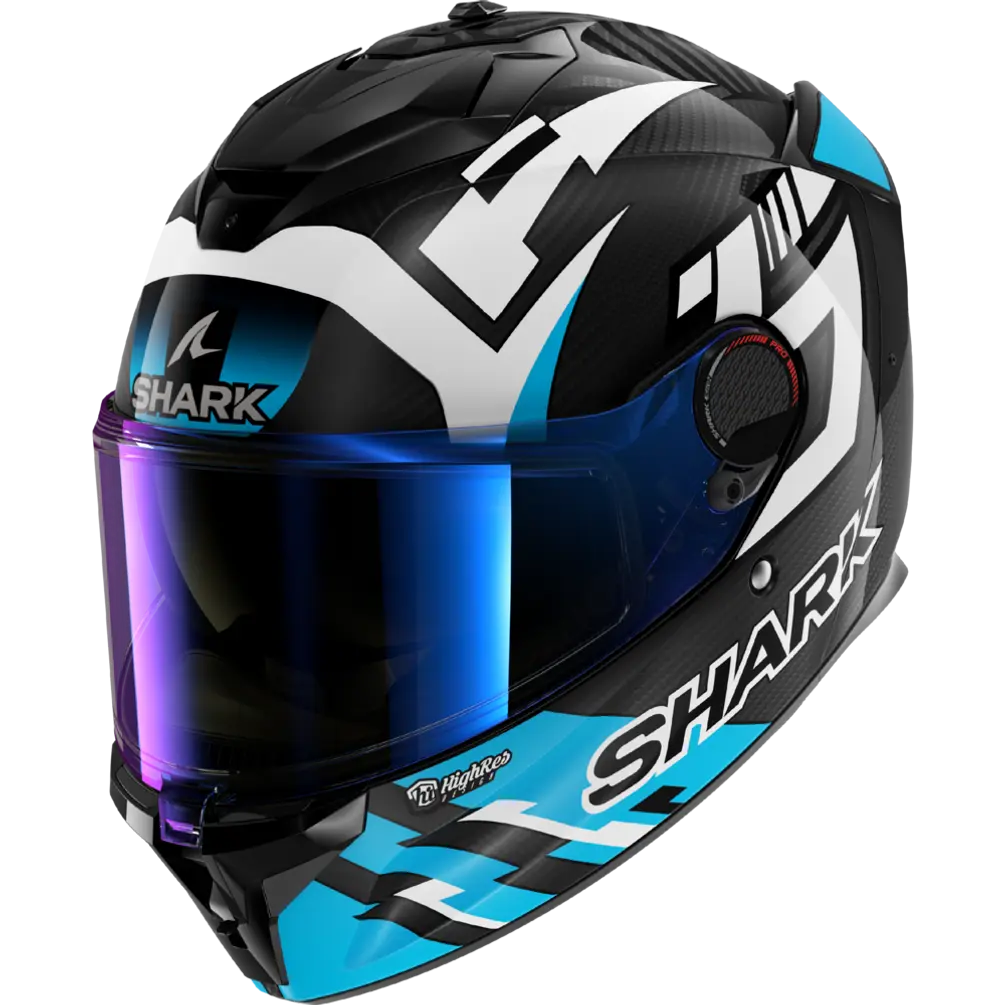 Shark Spartan GT Pro Carbon Zarco Track Racer Carbon White/Blue Helmet (DWB)