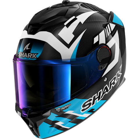 Shark Spartan GT Pro Carbon Zarco Track Racer Carbon White/Blue Helmet (DWB)