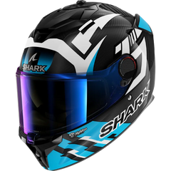 Shark Spartan GT Pro Carbon Zarco Track Racer Carbon White/Blue Helmet (DWB)