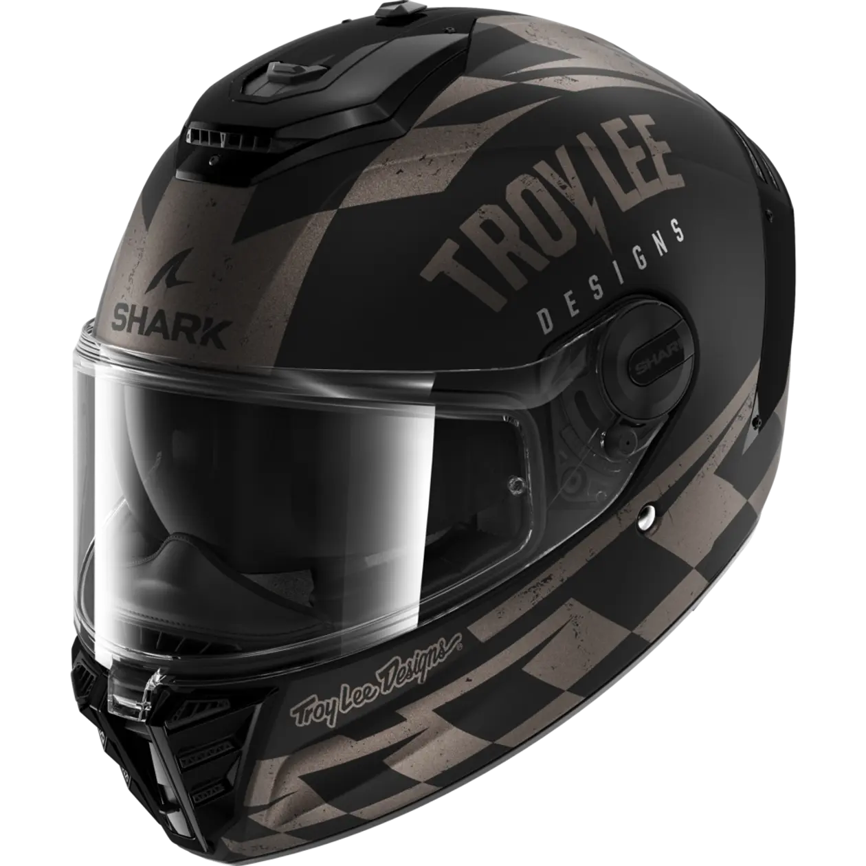 Shark x TLD Spartan RS Raceshop Matt Black Anthracite Silver Helmet (KAS)