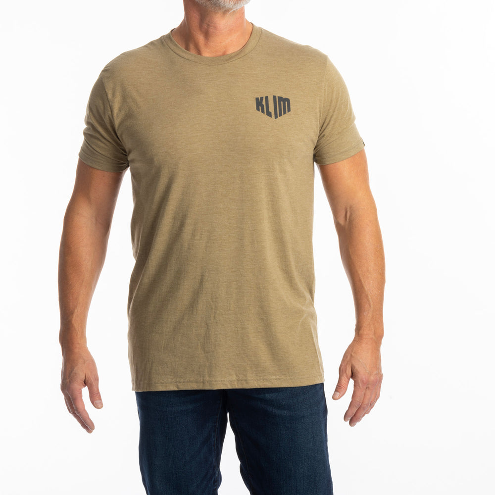 Klim Full Throttle Tri-blend Tee Coyote Brown Heather - Asphalt
