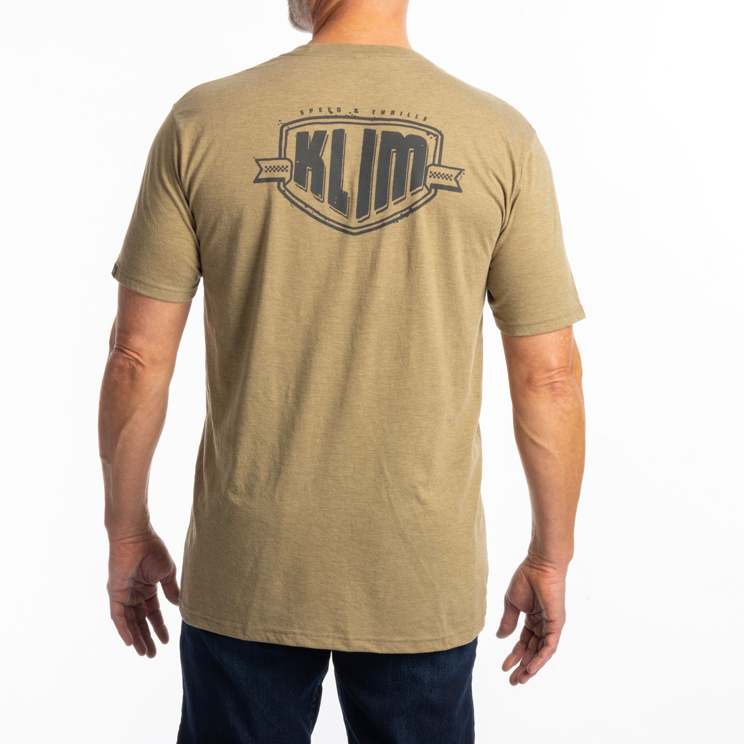 Klim Full Throttle Tri-blend Tee Coyote Brown Heather - Asphalt