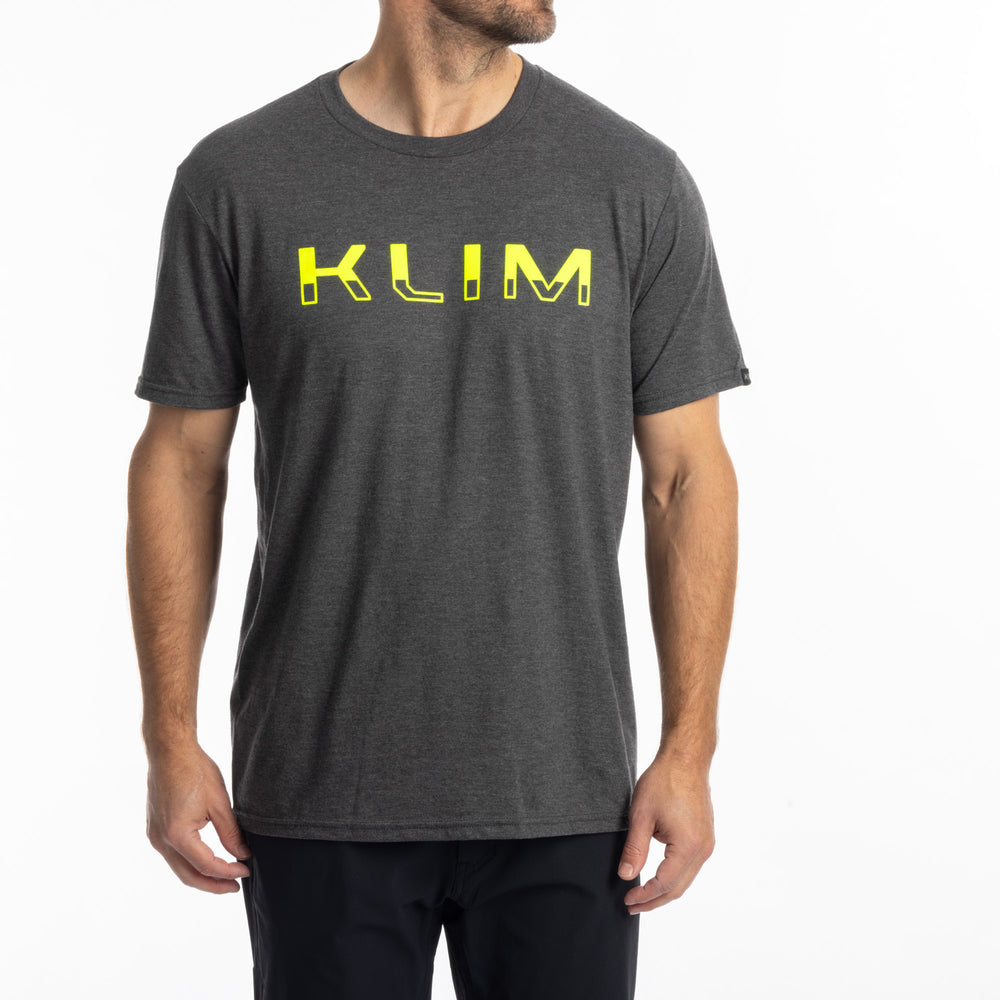 Klim Petrol Tri-blend Tee Heathered Charcoal - Hi-Vis