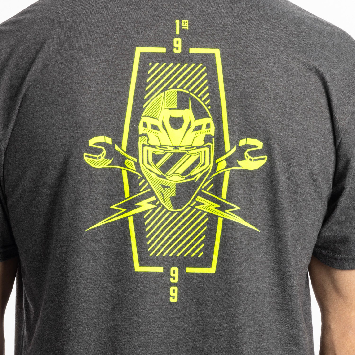 Klim Petrol Tri-blend Tee Heathered Charcoal - Hi-Vis