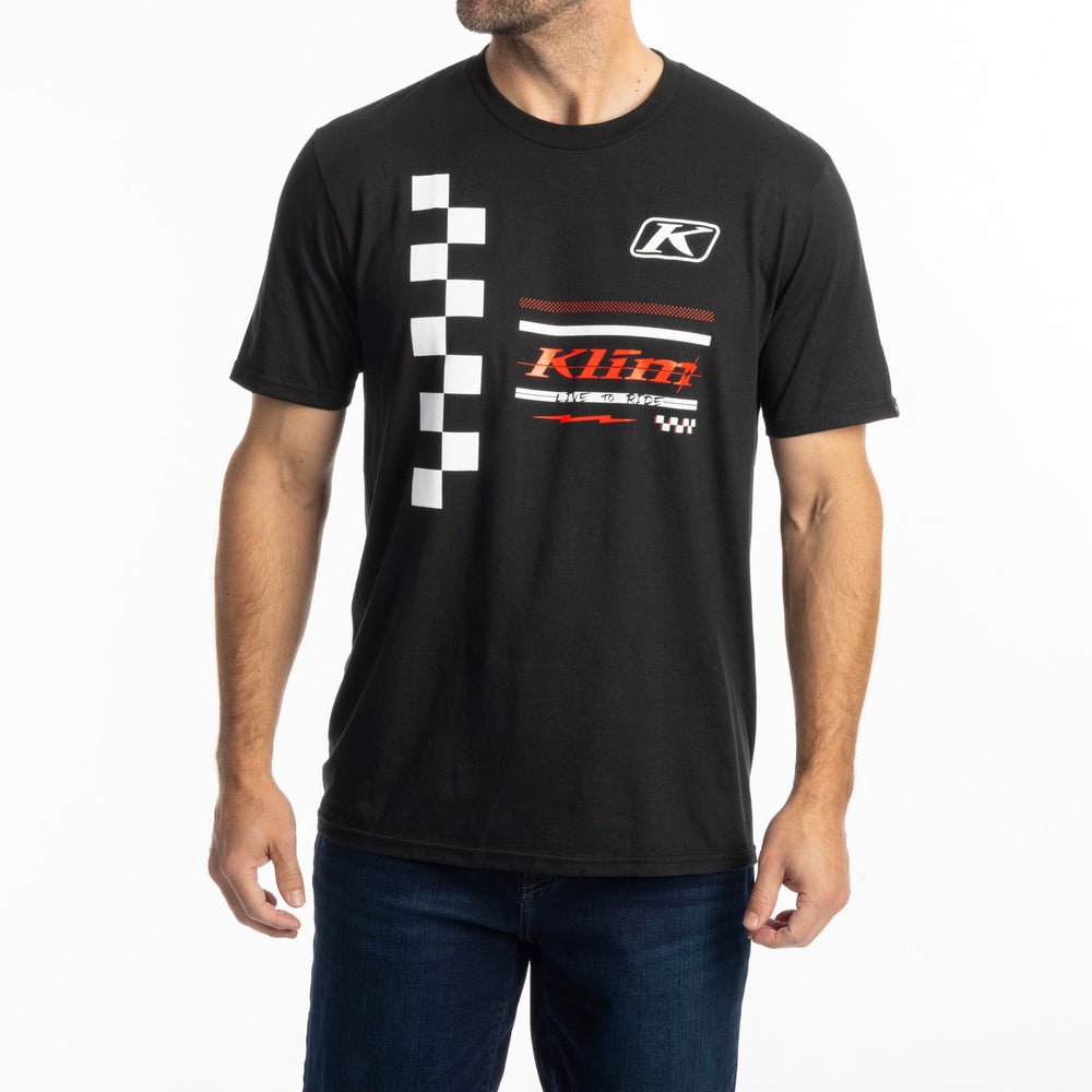 Klim Checkered Flag Tri-blend Tee Black - White