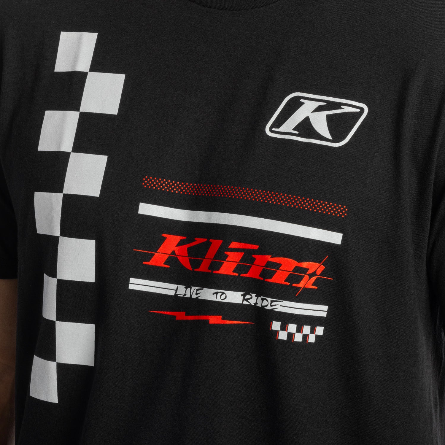 Klim Checkered Flag Tri-blend Tee Black - White