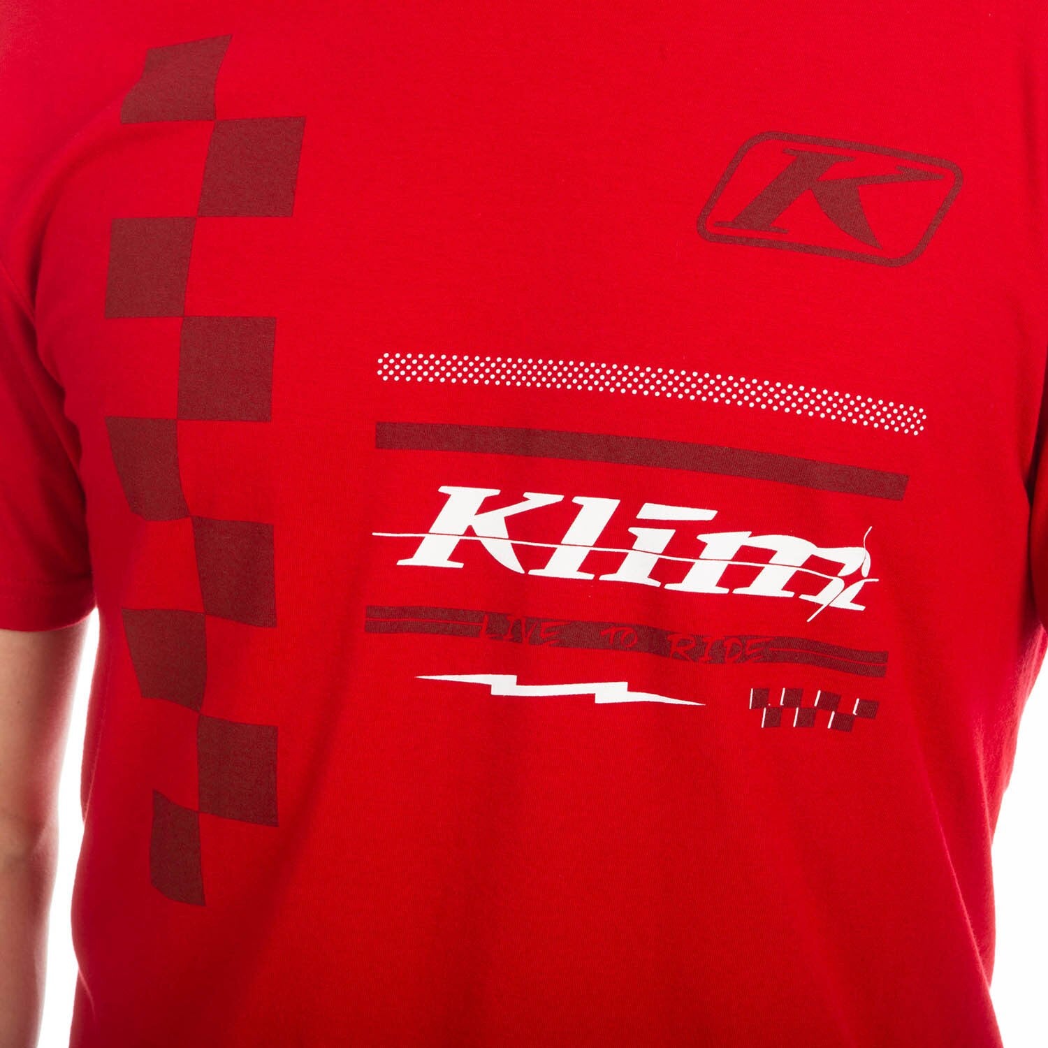 Klim Checkered Flag Tri-blend Tee Classic Red - White