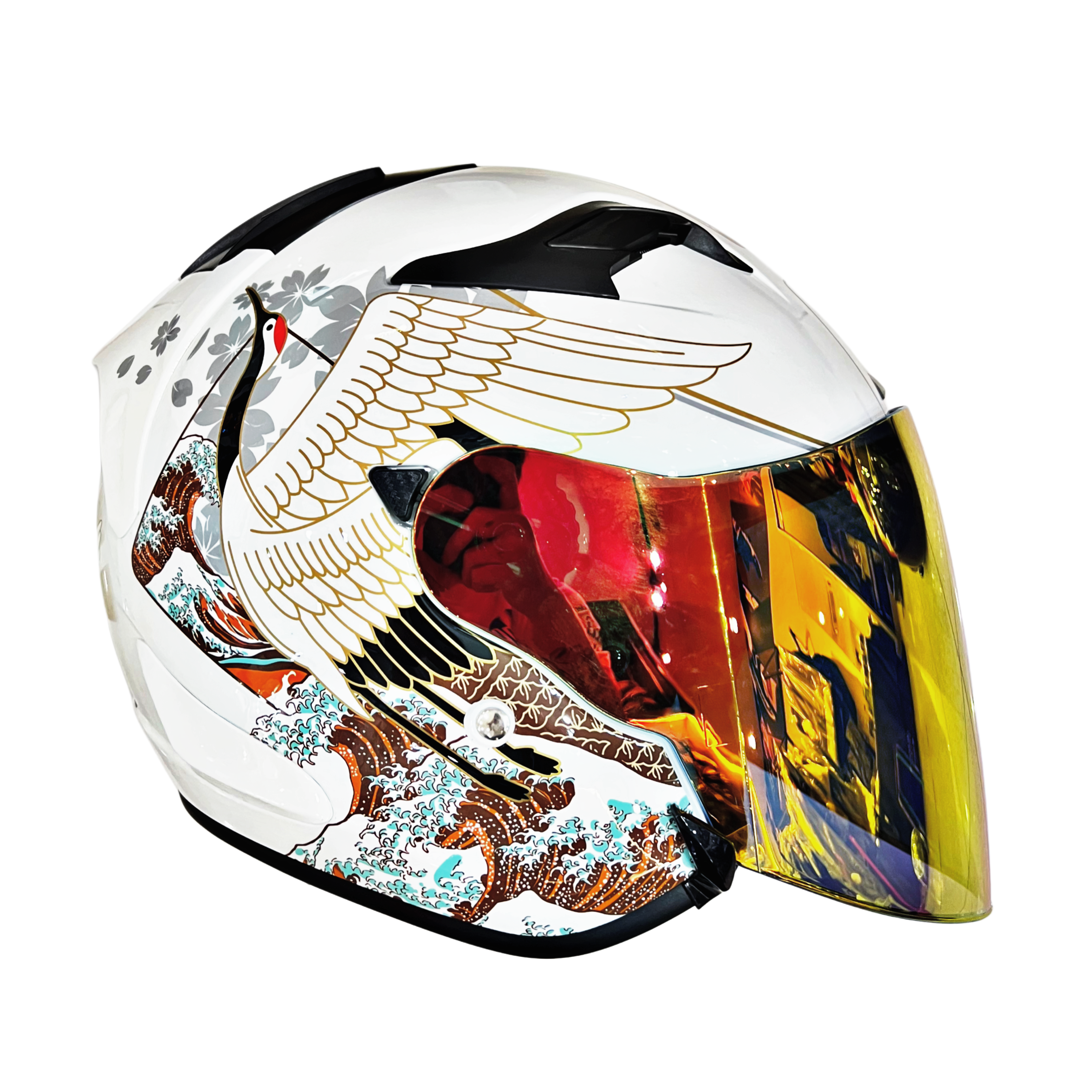 [Limtited Edition] Astone DJR Helmet Crane Gloss White BM19