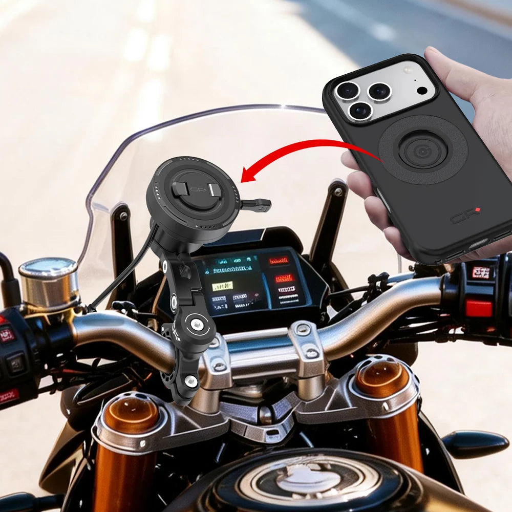 GRXPLORE GR-MW65 Motorcycle Wireless Charging Handlebar Phone Mount