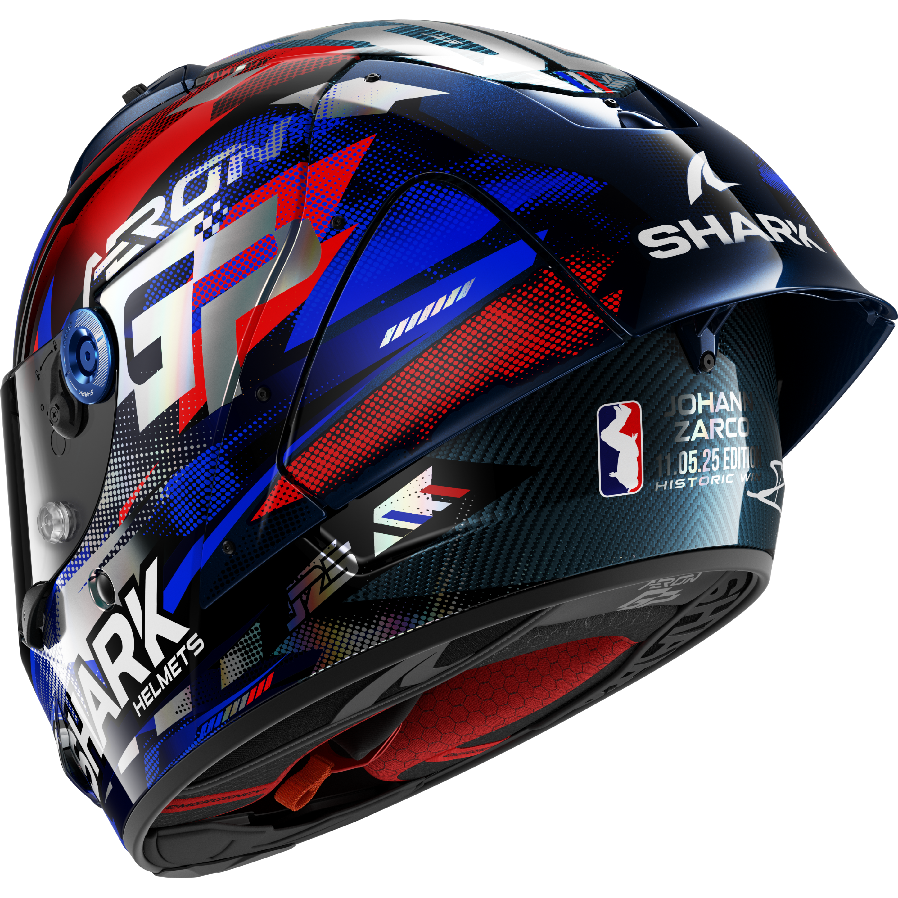 SHARK Aeron GP FIM Racing Replica Zarco GP France Carbon / Blue / Chrome (DBU)