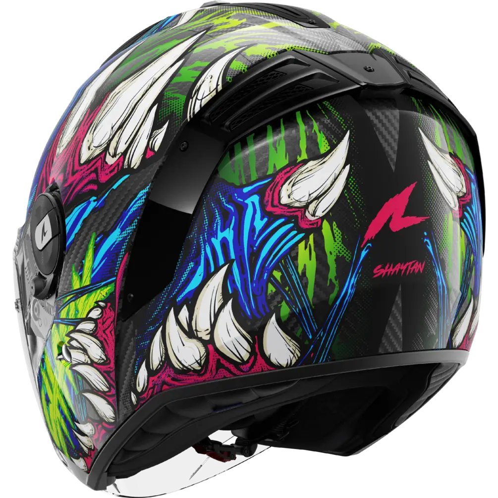 Shark RS Jet Carbon Shaytan Black Green Violet Helmet (KGV)