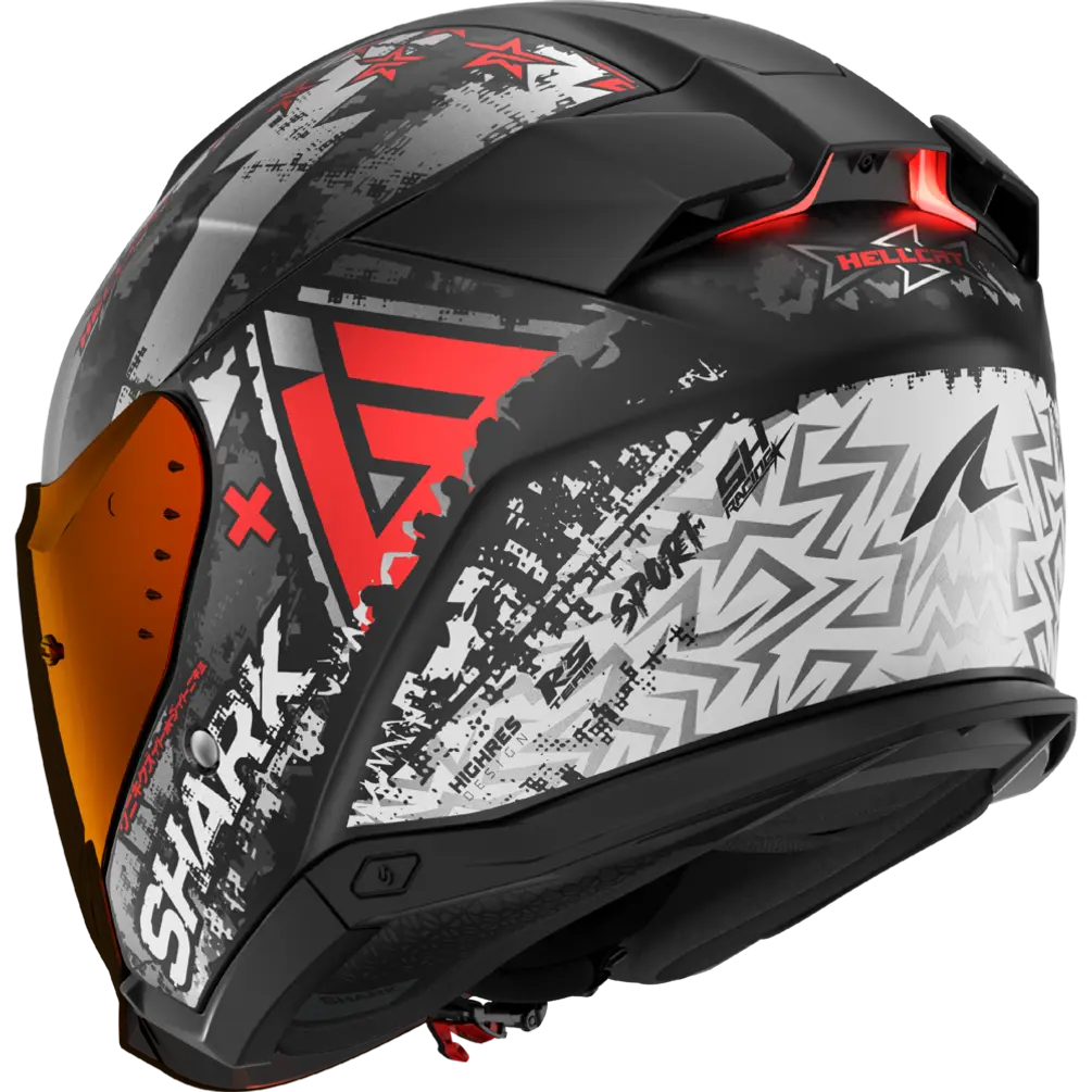 Shark Skwal i3 Jet Hellcat Matt Black Chrome Red Helmet (KUR)