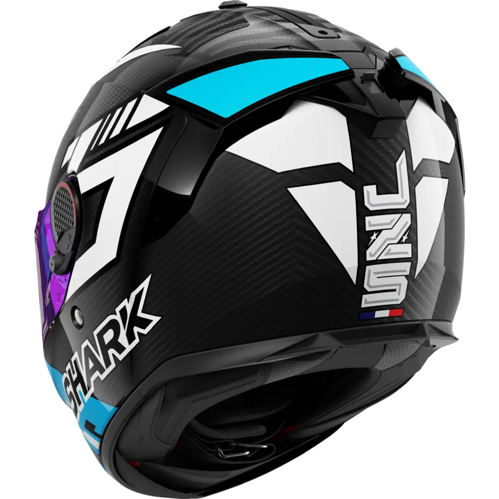 Shark Spartan GT Pro Carbon Zarco Track Racer Carbon White/Blue Helmet (DWB)