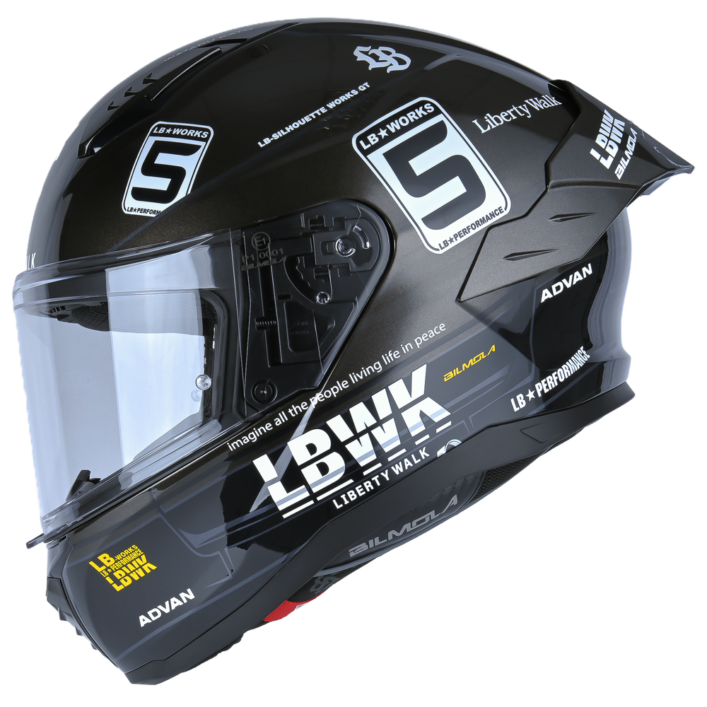 Bilmola Nex R x Liberty Walk - Super Silhouette BLACK Helmet LBWK