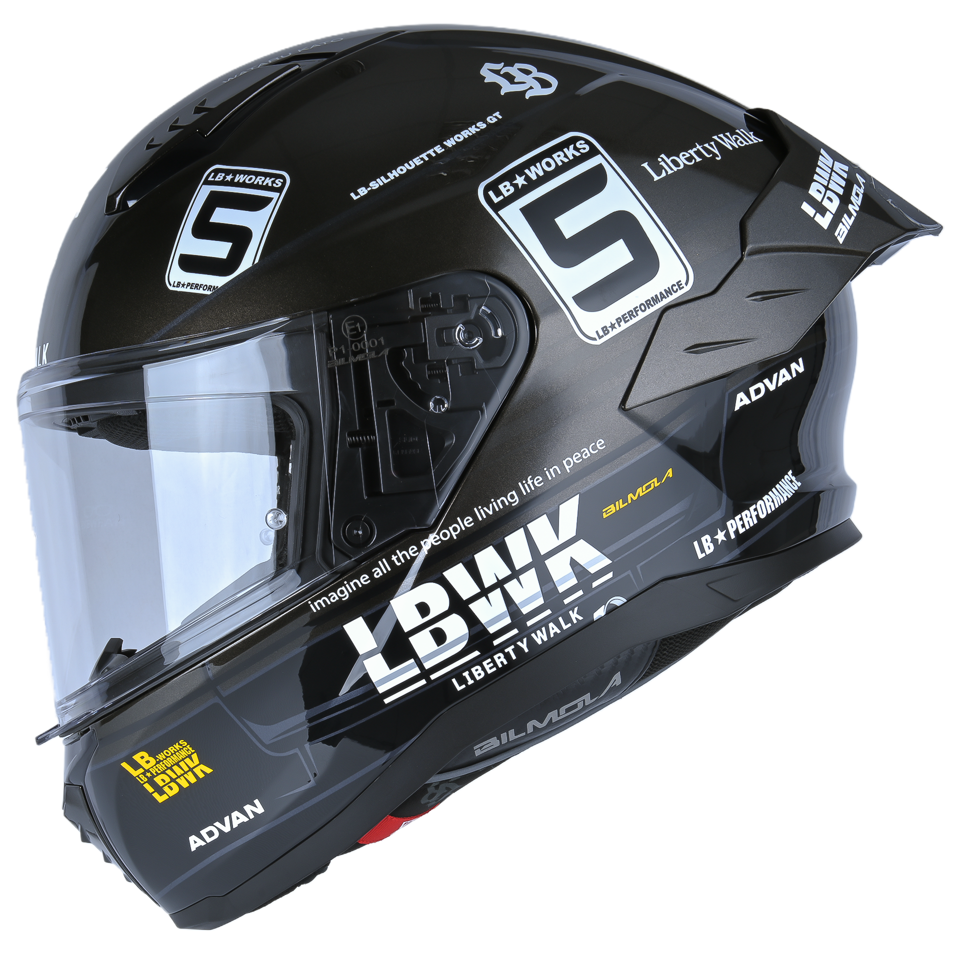 Bilmola Nex R x Liberty Walk - Super Silhouette BLACK Helmet LBWK