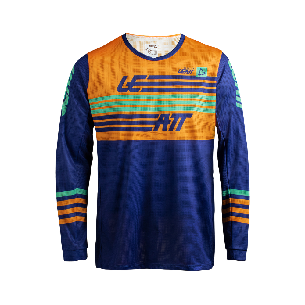 Leatt Moto 3.5 Jersey Stripes Orange