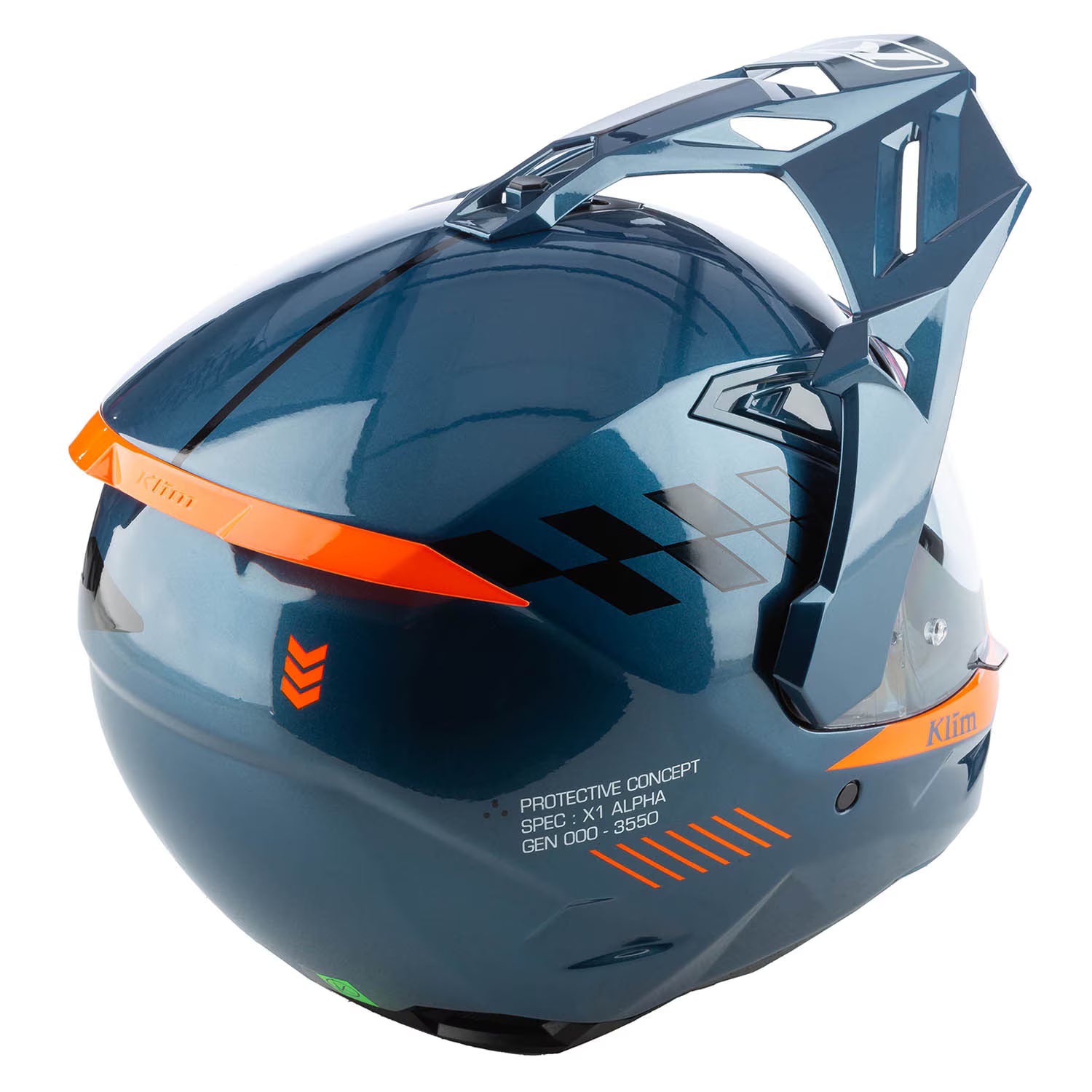 X1 Alpha Helmet ECE/DOT Gloss Concept Petrol - Strike Orange (ECE2206)