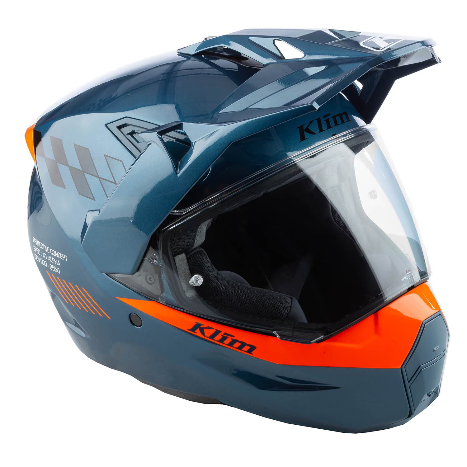 X1 Alpha Helmet ECE/DOT Gloss Concept Petrol - Strike Orange (ECE2206)