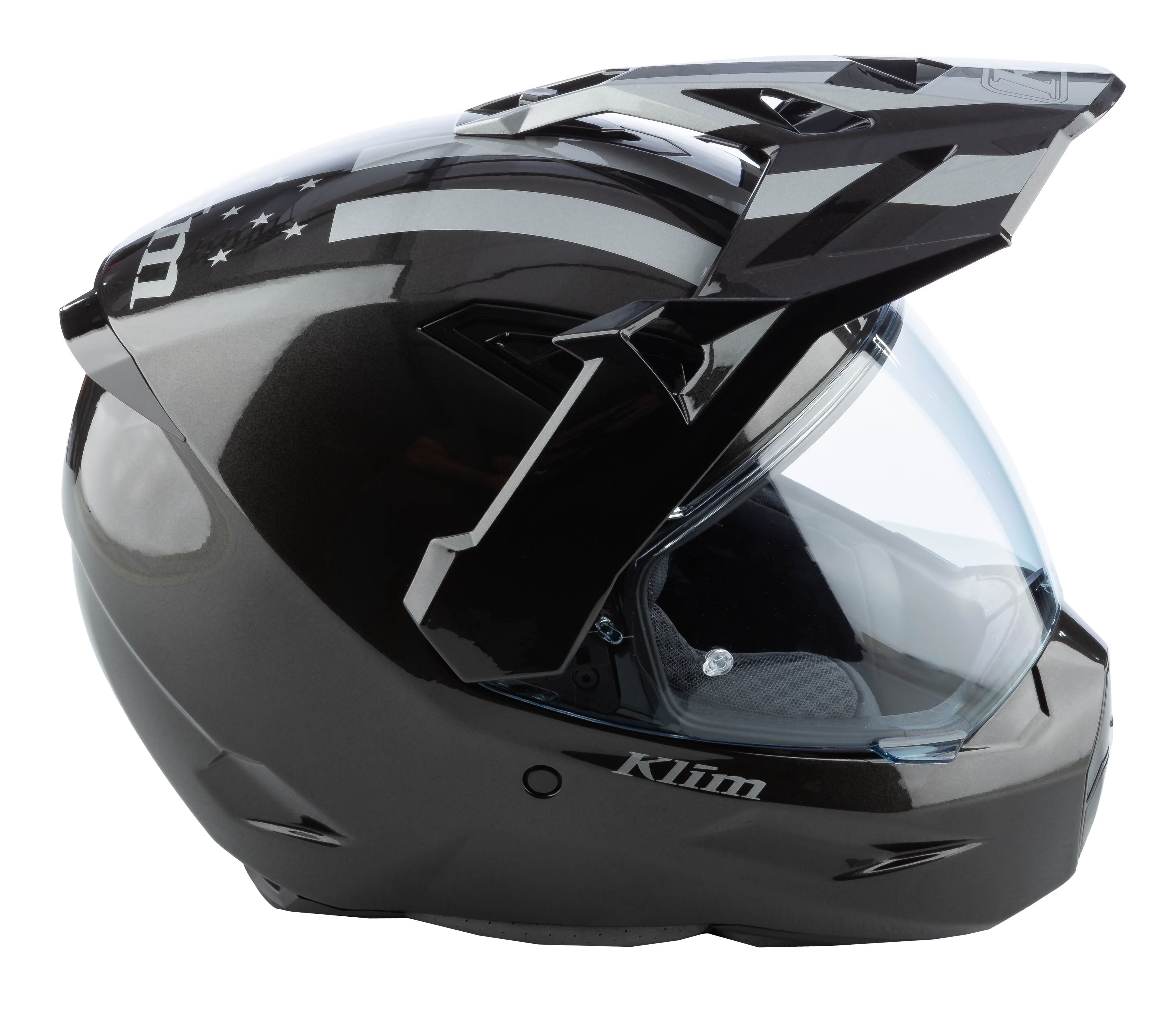 Klim X1 Alpha Helmet ECE/DOT Patriot - Gloss Metallic Gunmetal Black (ECE2206)