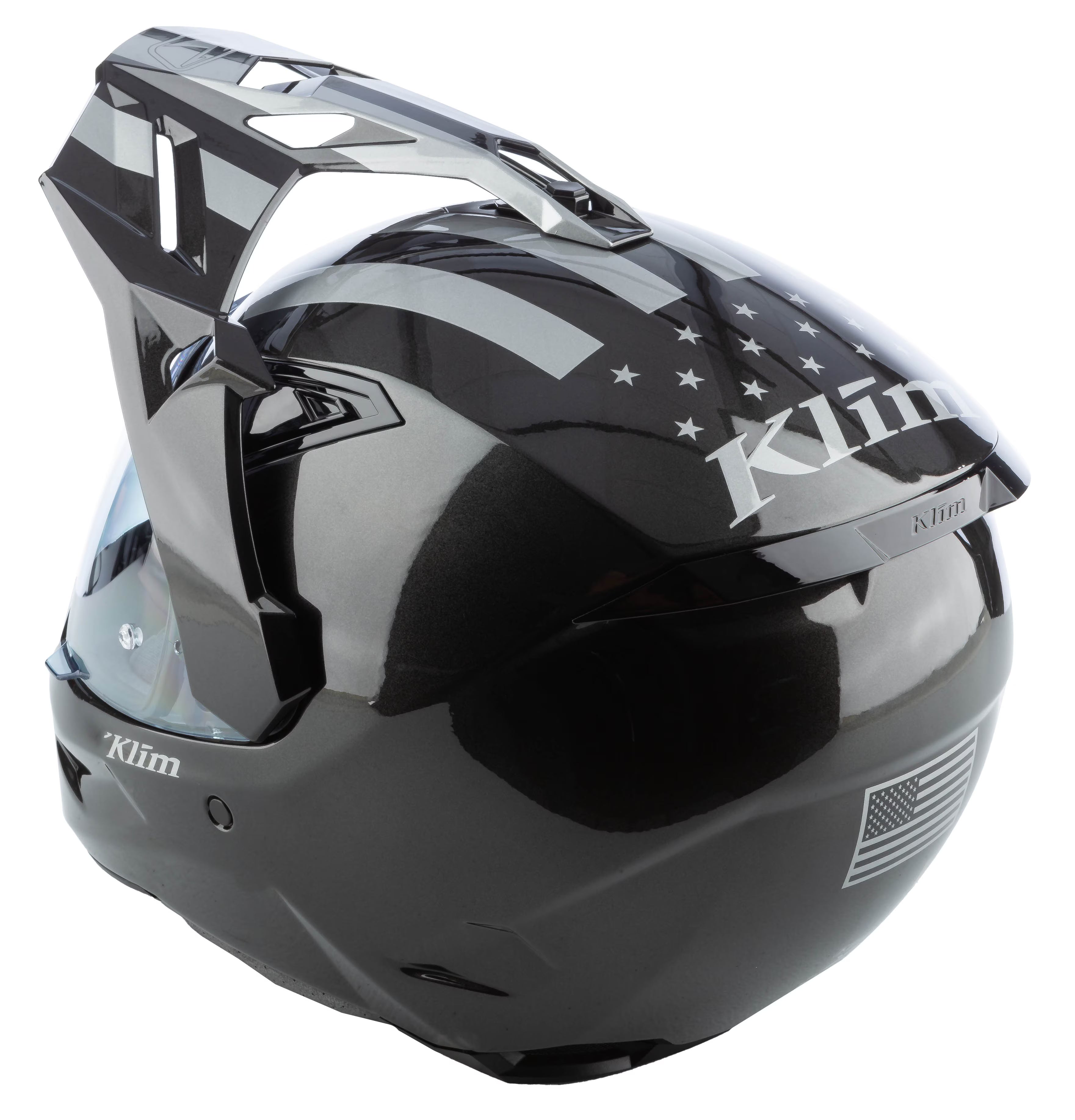 Klim X1 Alpha Helmet ECE/DOT Patriot - Gloss Metallic Gunmetal Black (ECE2206)