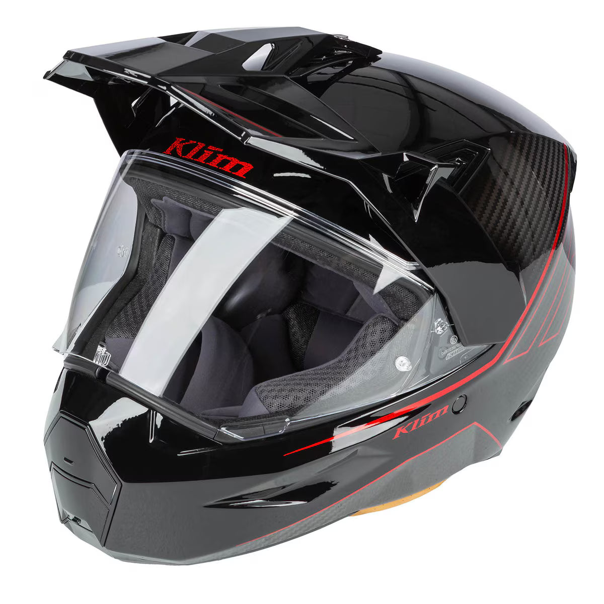 Klim X1 Alpha Helmet ECE/DOT Quanta Gloss Black - Fiery Red (ECE2206)