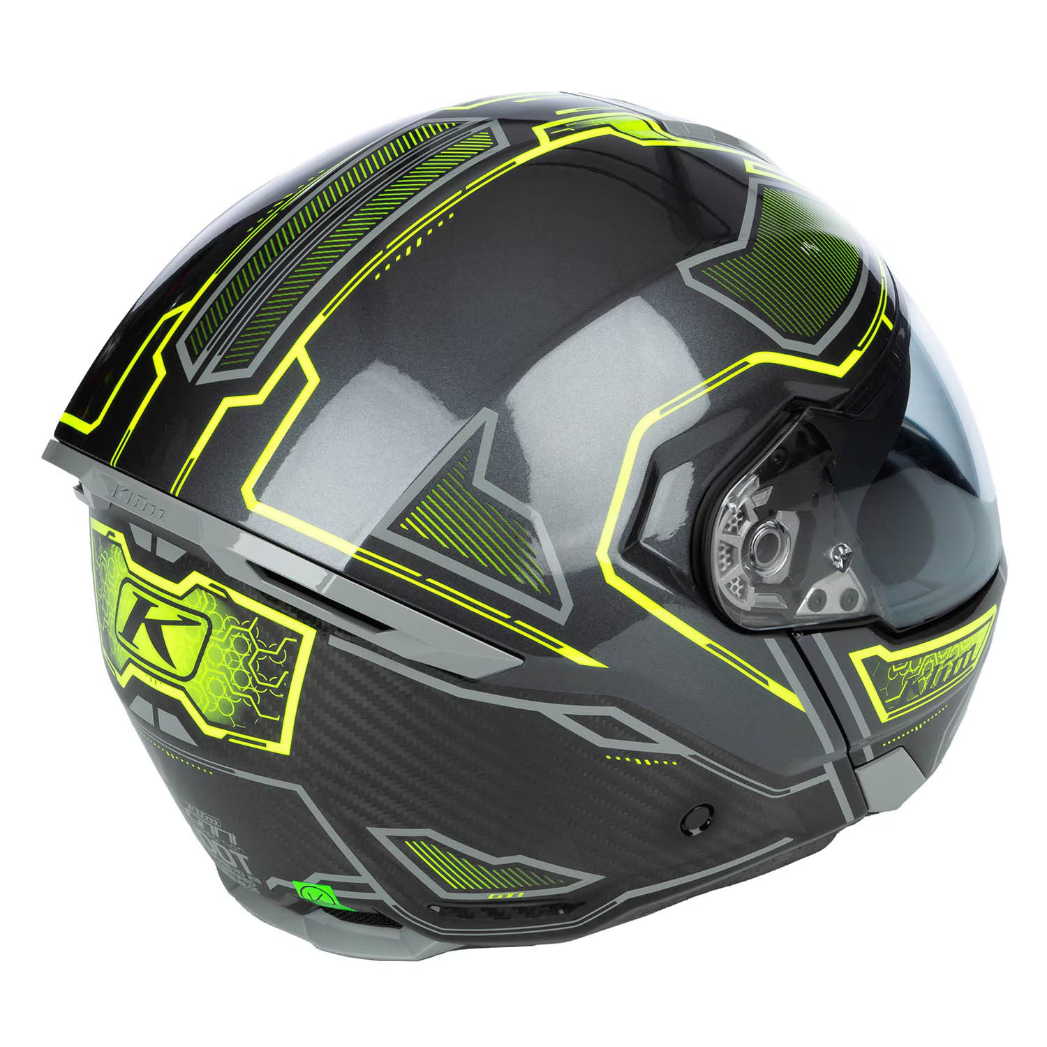Klim GT1 Expedition Helmet - Encrypted Gloss Asphalt - Hi-Vis (ECE22.06)